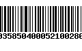 Código de Barras 00358504000521002807