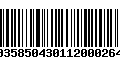 Código de Barras 00358504301120002640