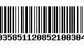 Código de Barras 00358511208521003040