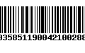 Código de Barras 00358511900421002887