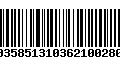 Código de Barras 00358513103621002802