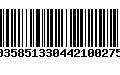 Código de Barras 00358513304421002751