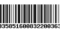 Código de Barras 00358516008322003639