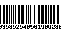 Código de Barras 00358525405619002883