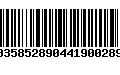 Código de Barras 00358528904419002897