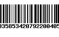Código de Barras 00358534207922004053