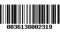 Código de Barras 0036138002319