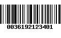 Código de Barras 0036192123401