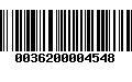 Código de Barras 0036200004548