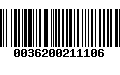 Código de Barras 0036200211106