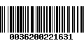 Código de Barras 0036200221631