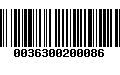 Código de Barras 0036300200086