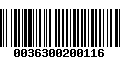 Código de Barras 0036300200116