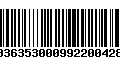 Código de Barras 00363530009922004280
