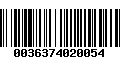 Código de Barras 0036374020054