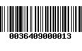 Código de Barras 0036409000013