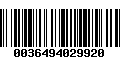 Código de Barras 0036494029920