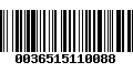 Código de Barras 0036515110088