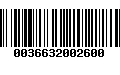 Código de Barras 0036632002600