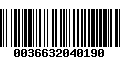 Código de Barras 0036632040190