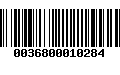 Código de Barras 0036800010284