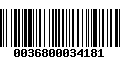 Código de Barras 0036800034181