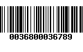 Código de Barras 0036800036789