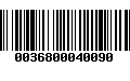 Código de Barras 0036800040090