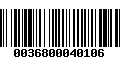 Código de Barras 0036800040106