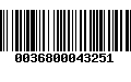 Código de Barras 0036800043251