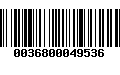 Código de Barras 0036800049536