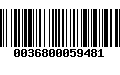 Código de Barras 0036800059481