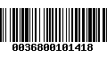 Código de Barras 0036800101418