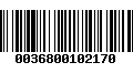 Código de Barras 0036800102170