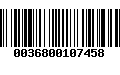 Código de Barras 0036800107458