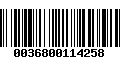 Código de Barras 0036800114258