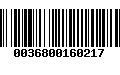 Código de Barras 0036800160217