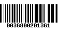 Código de Barras 0036800201361