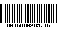 Código de Barras 0036800285316