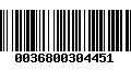 Código de Barras 0036800304451