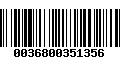 Código de Barras 0036800351356