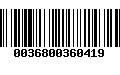 Código de Barras 0036800360419