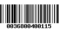 Código de Barras 0036800400115