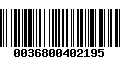 Código de Barras 0036800402195