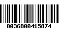 Código de Barras 0036800415874