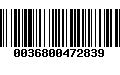 Código de Barras 0036800472839