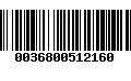 Código de Barras 0036800512160