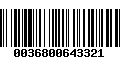 Código de Barras 0036800643321
