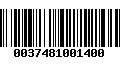 Código de Barras 0037481001400