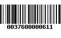 Código de Barras 0037600000611